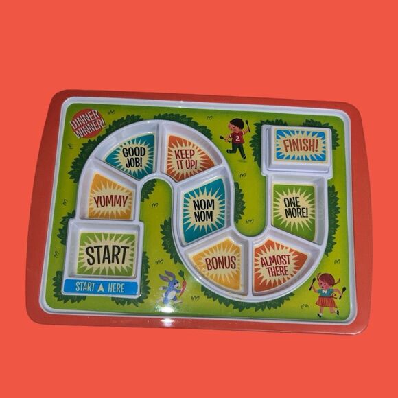 Genuine Fred Dinner Winner Tray Children Lunch Board Game Meal Malamine Plate - Picture 3 of 3